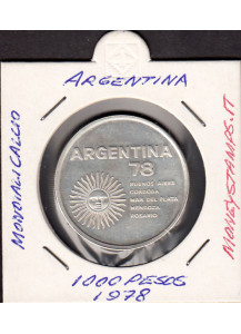 ARGENTINA 1000 Pesos 1978 Argento Campionato del Mondo di Calcio Argentina 1978